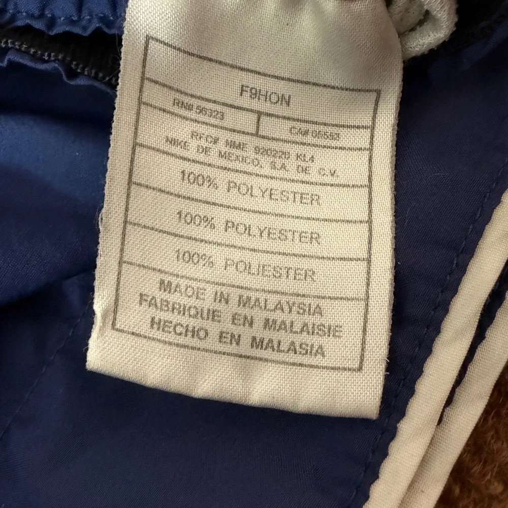 Nike Team Vintage Women Blue Running‎ Shorts White Trim L 12-14 F9HON